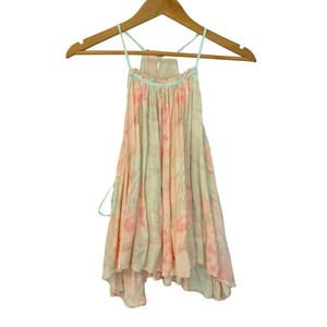 Free People Pastel Pink and Mint Blouse